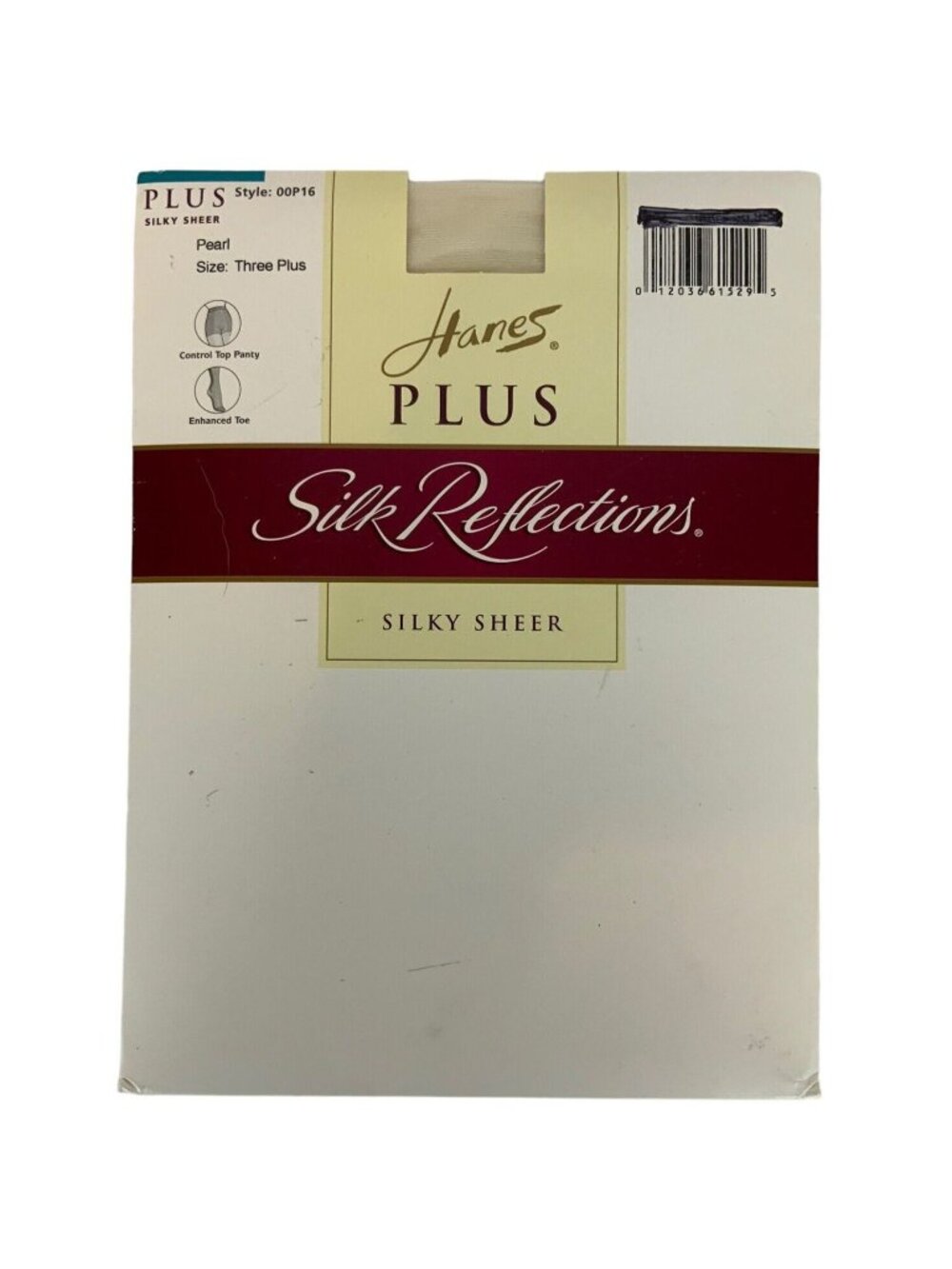 Hanes Silk Reflections Plus Size Pantyhose 3X Pearl Control Top Enhanced Toe